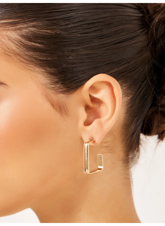 ستايلي Styli Set of 9 - Plain Half Hoop Earrings