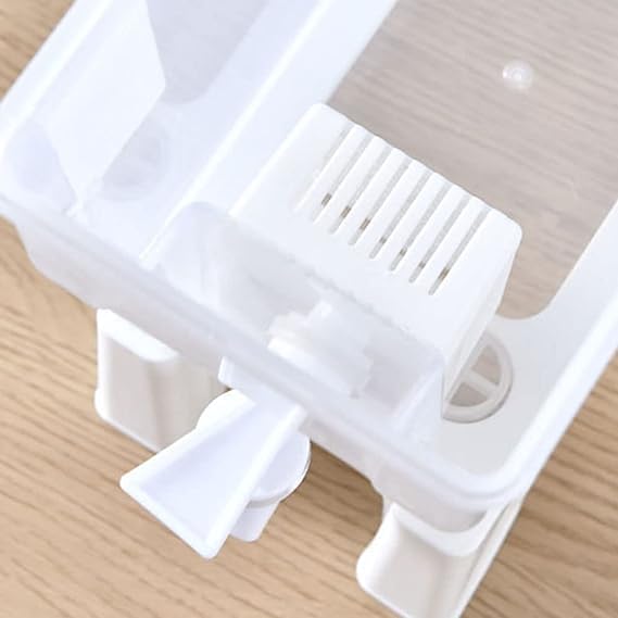 IMUU Drink Dispenser with Tap 3.5 liter BPA Free Plastic Drinks Dispenser Juice Water Dispenser with Dual Use Stand Fridge Jug Drinks Chiller Large Dispenser for Iced Juice Milk Lemonade (White ) - Image 4