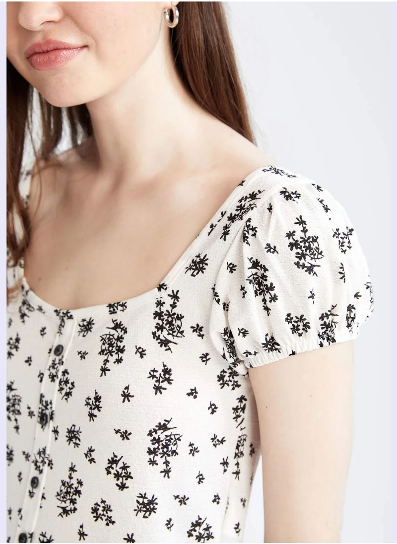 DeFacto Woman Regular Fit Regular Short Sleeve Blouse