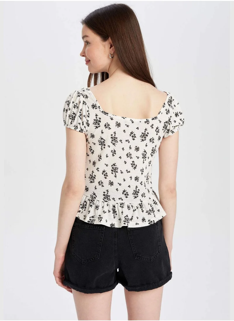 DeFacto Woman Regular Fit Regular Short Sleeve Blouse