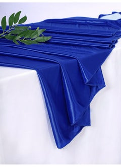 QueenDream 9ft Royal Blue Polyester Table Skirt - Polyester Table Skirt for Teacher Desk for Baby Shower Birthday Party Graduation Banquet Decorations  - Image 2