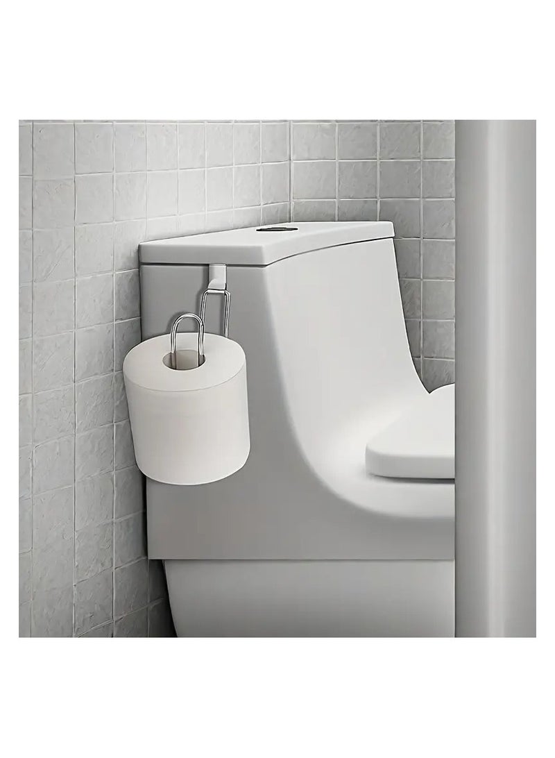 Toilet Paper Holder with Polished Finish - Multifunctional Hanging Rack for Bathroom and Toilet, Paper Roll Organizer with Household Storage Display Hook  - Image 3