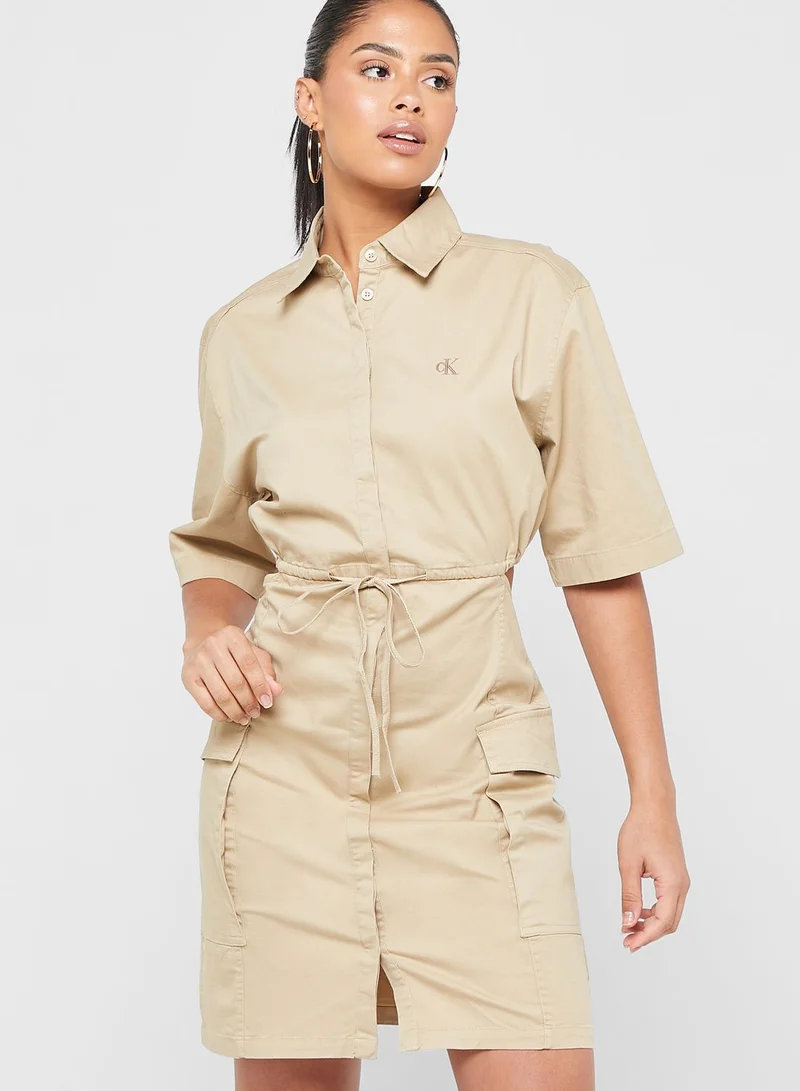 Calvin Klein Jeans Pocket Cut Out Detail Dress