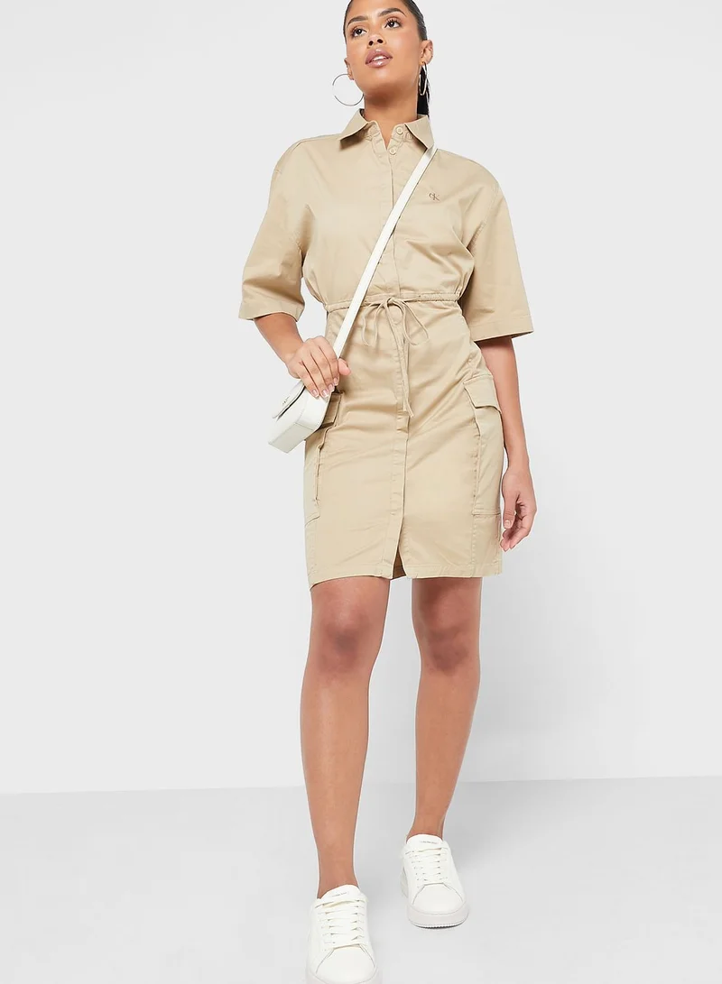 Calvin Klein Jeans Pocket Cut Out Detail Dress