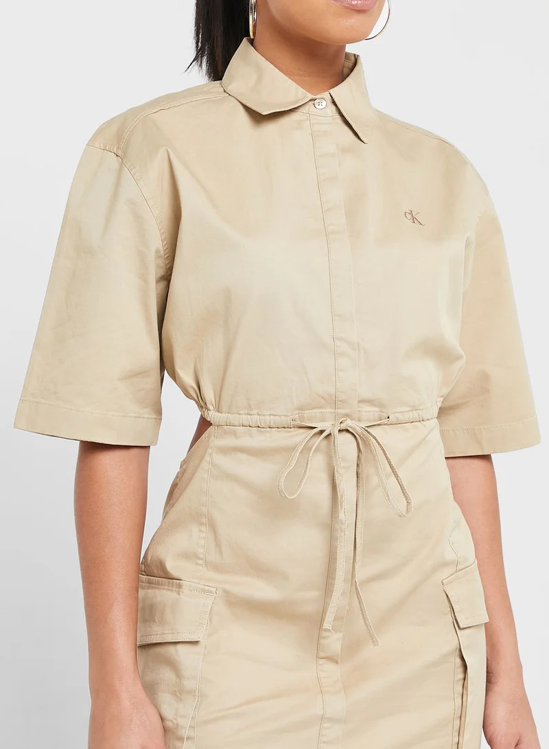 Calvin Klein Jeans Pocket Cut Out Detail Dress
