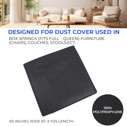 UBCGOTT Upholstery Cambric Dust Cover Fabric 60 Inch x 3 Yard Replacement Bottom Replacement for Underside of Mattress Box Spring or Foundation, Sofas, Chairs, Conceals Frame and Staples Inside Furniture - Image 3