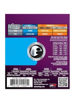 ELIXIR Strings, Acoustic Guitar Strings, 80/20 Bronze with POLYWEB Coating, Longest-Lasting Warm Tone with Comfortable Feel, 6 String Set, Custom Light 11-52  - Image 3