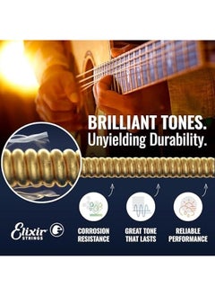 ELIXIR Strings, Acoustic Guitar Strings, 80/20 Bronze with POLYWEB Coating, Longest-Lasting Warm Tone with Comfortable Feel, 6 String Set, Custom Light 11-52  - Image 4