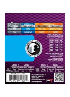 ELIXIR Strings, Acoustic Guitar Strings, 80/20 Bronze with POLYWEB Coating, Longest-Lasting Warm Tone with Comfortable Feel, 6 String Set, Custom Light 11-52  - Image 2