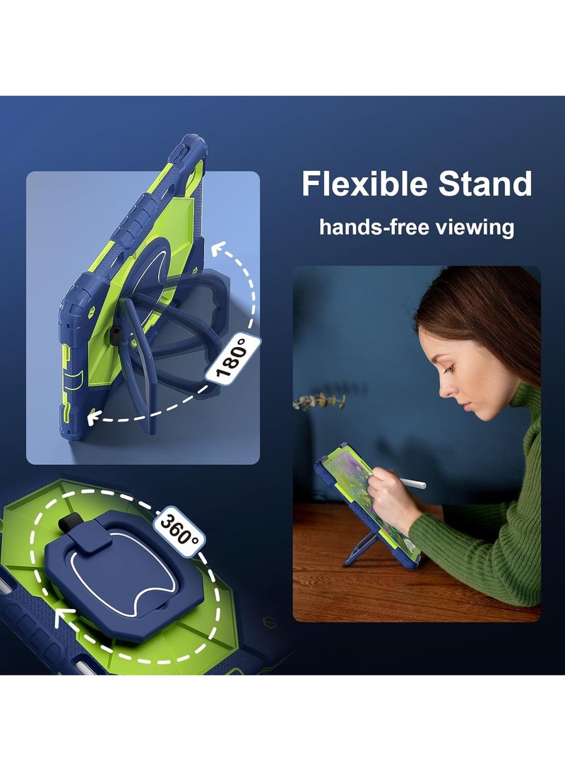 عام حافظة تابلت للأطفال متوافقة مع آيباد إير 11 بوصة (2024) م 2 ، غطاء ثقيل للأطفال الأولاد والبنات مع حامل قلم رصاص / مقبض مسنده / حزام كتف - Image 2