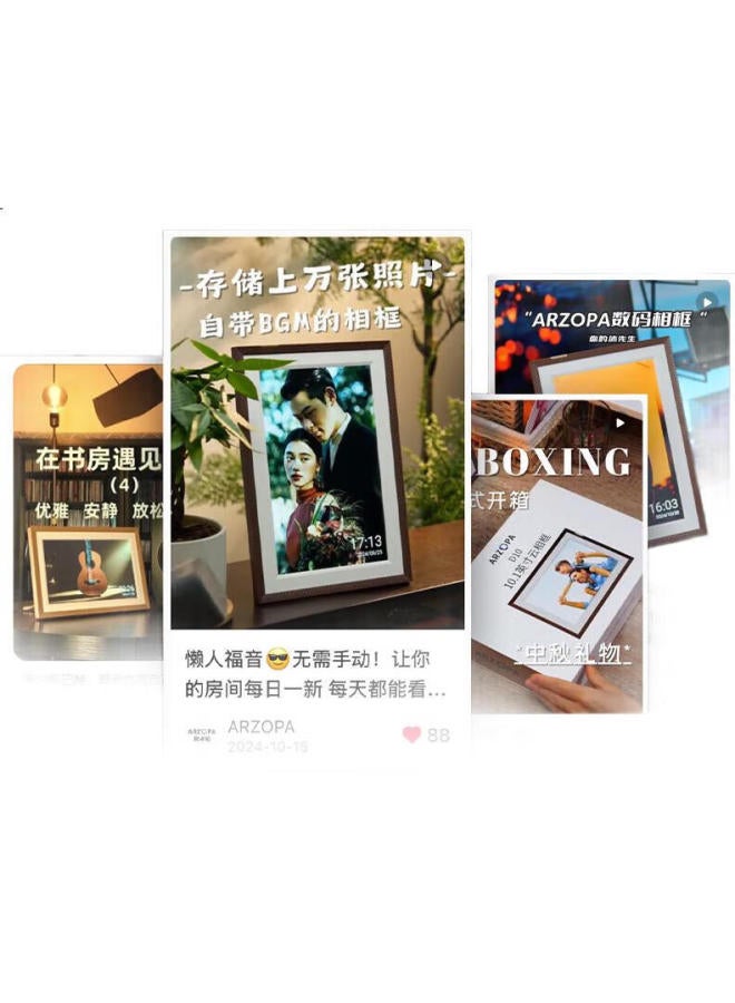 Arzopa 10.1-Inch Cloud Picture Screen, High-Definition Electronic Display, Photo Album, Video Touch Play, Standable Or Wall-Mounted, D10, Recommended Holiday Gift - Image 3