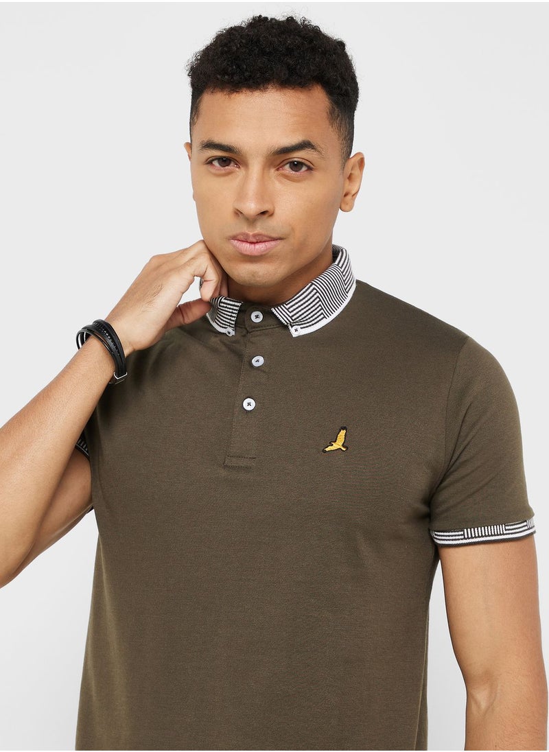 BRAVE SOUL - Brave Soul Jersey Polo With Split Hem Side - Image 1