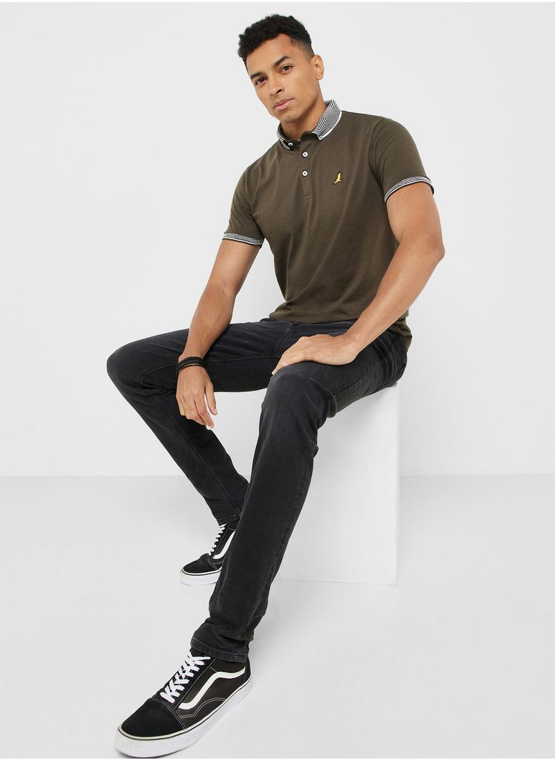 BRAVE SOUL - Brave Soul Jersey Polo With Split Hem Side - Image 1
