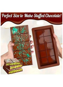 Generic BPA-Free 1Pcs Chocolate Bar Mold - Reusable, Non-Stick Candy Mold for Stuffed Chocolates, 10-Cavity for Knafeh Pistachio Bars  - Image 1
