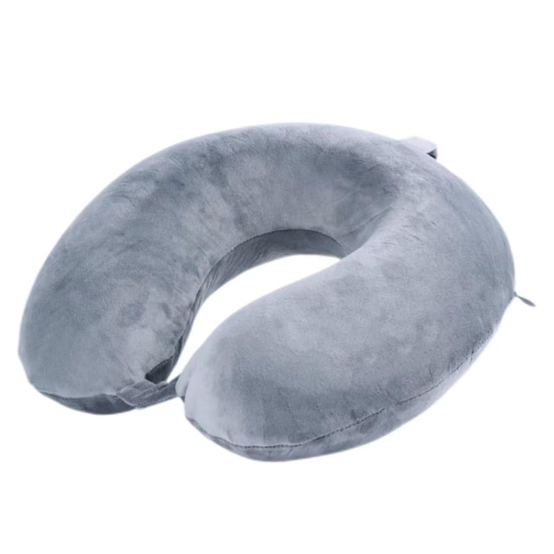 Far win Travel Pillow,100% Pure Memory Foam U Shaped Neck Pillow,Super Lightweight Portable Headrest Great for Airplane, Car,Home,Office,Sleeping Rest (Grey) - Image 1
