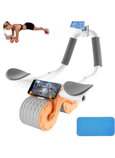 2023 New with timer Ab Abdominal Exercise Roller Elbow Support abs roller wheel core exercise equipment Automatic Rebound Abdominal Wheel