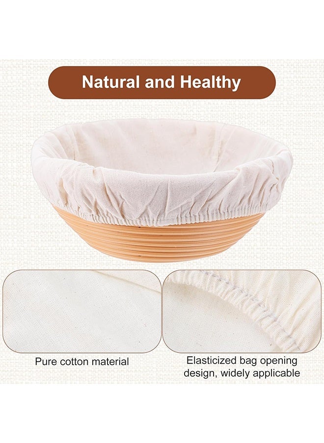 2pcs الغذاء الصف المعاد تدوير غطاء بطانة بانتون، الخبز الحمض الطبيعي الراتان بانتون مقاومة القماش لسلة مقاومة الحمض، الخبز المنزل الخبز - Image 2