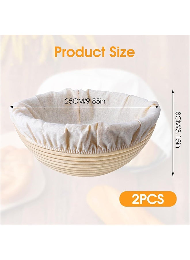 2pcs الغذاء الصف المعاد تدوير غطاء بطانة بانتون، الخبز الحمض الطبيعي الراتان بانتون مقاومة القماش لسلة مقاومة الحمض، الخبز المنزل الخبز - Image 3