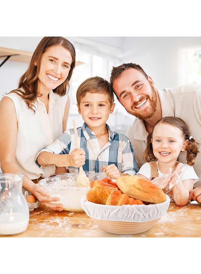 2pcs الغذاء الصف المعاد تدوير غطاء بطانة بانتون، الخبز الحمض الطبيعي الراتان بانتون مقاومة القماش لسلة مقاومة الحمض، الخبز المنزل الخبز - Image 4