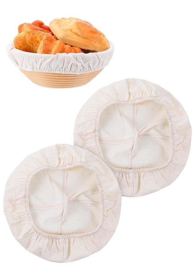 2pcs الغذاء الصف المعاد تدوير غطاء بطانة بانتون، الخبز الحمض الطبيعي الراتان بانتون مقاومة القماش لسلة مقاومة الحمض، الخبز المنزل الخبز - Image 1