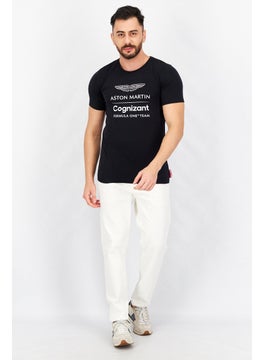 Aston Martin Men Crew Neck Short Sleeves Graphic T-Shirt, Black  - Image 4