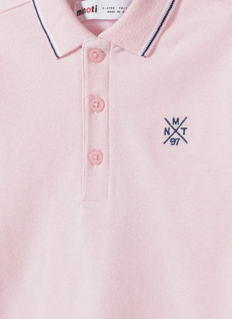 MINOTI Teen Polo Shirt with Short Sleeves and Button Placket