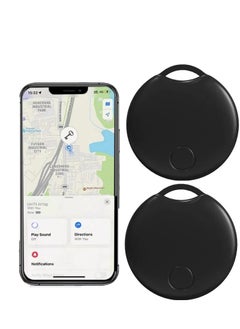 UanTii Smart Finder Bluetooth Tacker Smart AirTag Anti Lose Reminder key Finder Works with IOS Find My App (Black-2pcs)  - Image 1