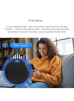 UanTii Smart Finder Bluetooth Tacker Smart AirTag Anti Lose Reminder key Finder Works with IOS Find My App (Black-2pcs)  - Image 3