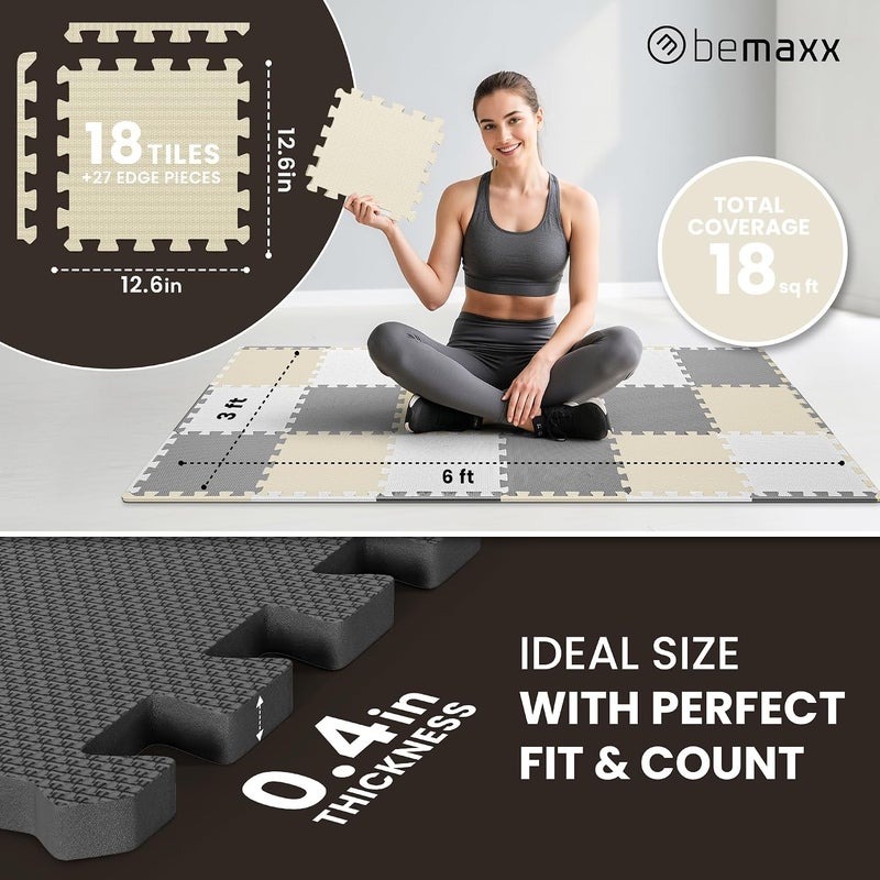 BeMaxx Floor Protection Mat Fitness – Sports Mat Fitness Mat Gymnastics Mat Puzzle Mat Yoga Mat Tumbling Mat Training Mat Play Mat Fall Protection Mat Treadmill Mat - Gym Workout Pool Garage - Image 3