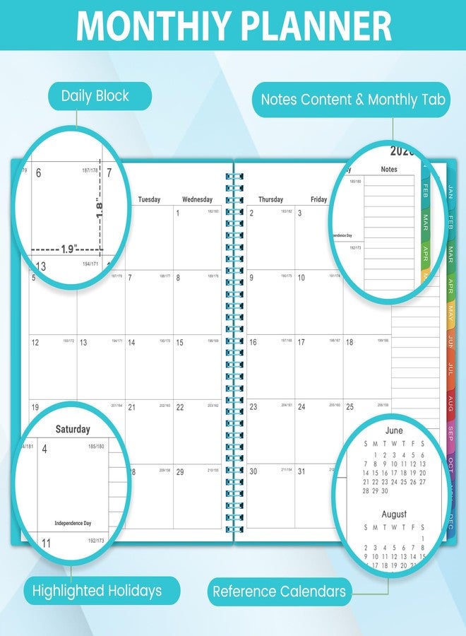 Shoparr 2026-2027 Monthly Planner/Calendar - Academic Planner 2026-2027, JUL 2026 - DEC 2027, 18-Month Planner with Colorful Tabs, 26-27 Calendar Planner for Daily Organizing - Waterproof Cover (8" x10", Monthly Pages & Notes, Blue) - Image 3