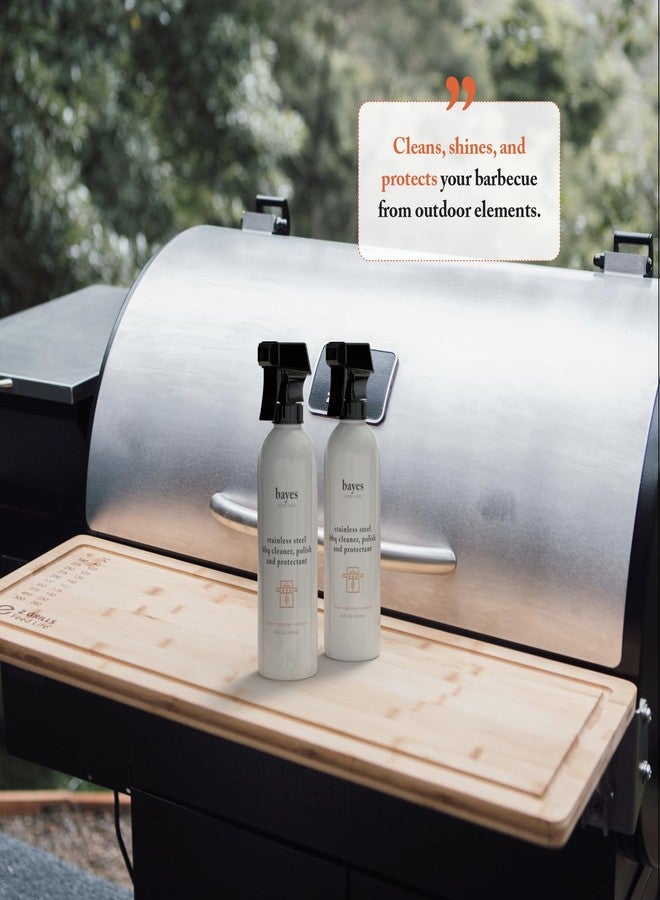 Bayes High-Performance Stainless Steel BBQ Exterior Cleaner and Protectant - Cleans, Shines and Protects Stainless Steel Barbecue Surfaces, Shields from Outdoor Elements - 16 oz, 2-Pack - Image 3