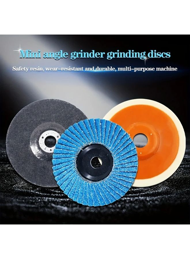 75mm Mini Angle Grinder Polishing Kit With Blind Wheel Wool Polishing Wheel And Sanding Sheet - Image 2