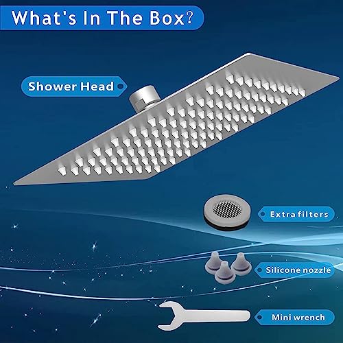ENNIUS Stainless Steel Shower Head - 4 Inch Slim Overhead Rain Shower With Adjustable Steel Design For Bathroom (Shower Only) - Image 3