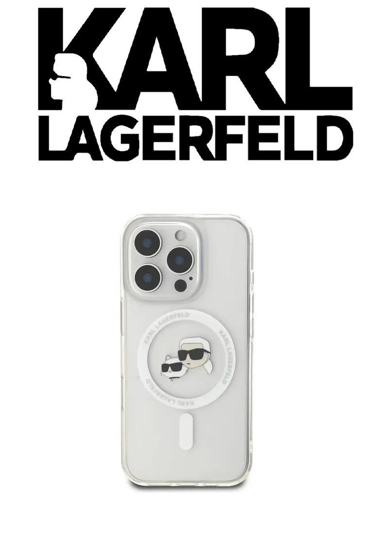 iPhone 16 Pro Case, supports wireless charging MagSafe, transparent with original logo and design approved by the global brand (KARL LAGERFELD). From CG Mobile.