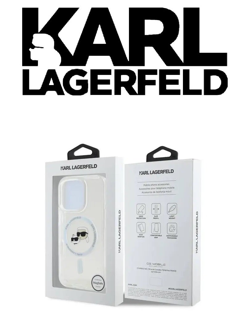 iPhone 16 Pro Case, supports wireless charging MagSafe, transparent with original logo and design approved by the global brand (KARL LAGERFELD). From CG Mobile.