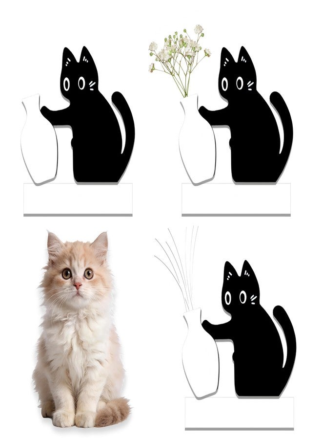 BADAO 3PCS Cat Whisker Holder,Acrylic Cat Whisker Vase Keepsake Magnet,Funny Cat Magnets for Refrigerator,Cat Fur Keepsake,Pet Memorial Decor Black Cat Fridge Magnets Decor Cats Lover Gift for Home&Kitchen - Image 1
