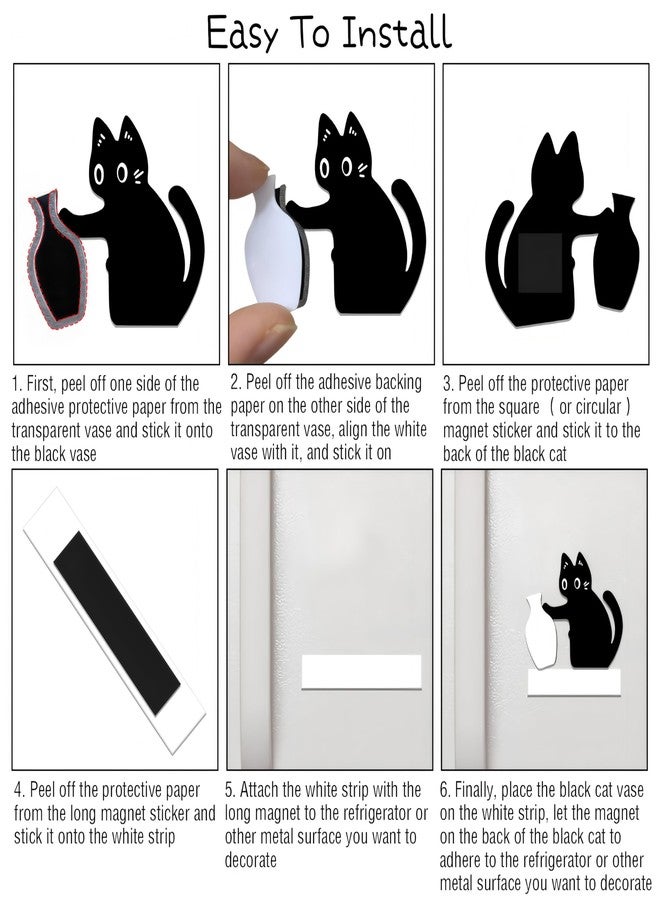 BADAO 3PCS Cat Whisker Holder,Acrylic Cat Whisker Vase Keepsake Magnet,Funny Cat Magnets for Refrigerator,Cat Fur Keepsake,Pet Memorial Decor Black Cat Fridge Magnets Decor Cats Lover Gift for Home&Kitchen - Image 3