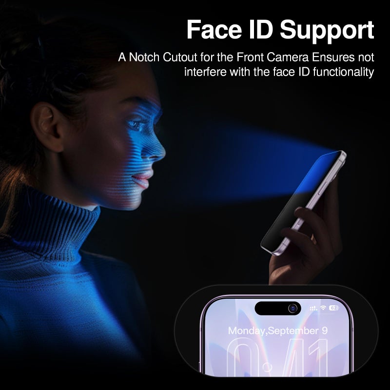 SMARTDEVIL 2 Pack Tempered Glass for iPhone 17 Privacy Screen Protector, Military-Grade Shatterproof Protection, 9H Hardness, Anti-Spy Privacy Film, Auto Dust Removal, Bubble Free - Image 5