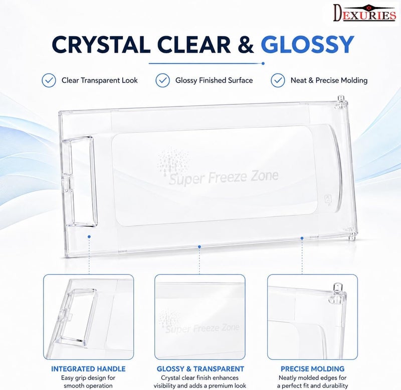 DEXURIES Freezer ICE Door for Samsung Direct Cool Single Door Refrigerator/Fridge Crystal Clear Durable Replacement Freezer Door (Round Lock) (Samsung Old Model (DA63-14007A) (Pack of 1) - Image 4