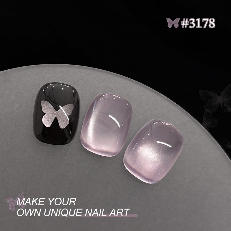 GAOY Purple Cat Eye Gel Polish Set, 6 Cosmic Violet Shades with Magnetic Glitter Effec, Galactic Glitter Gel for Mystic Nail Art - Image 3