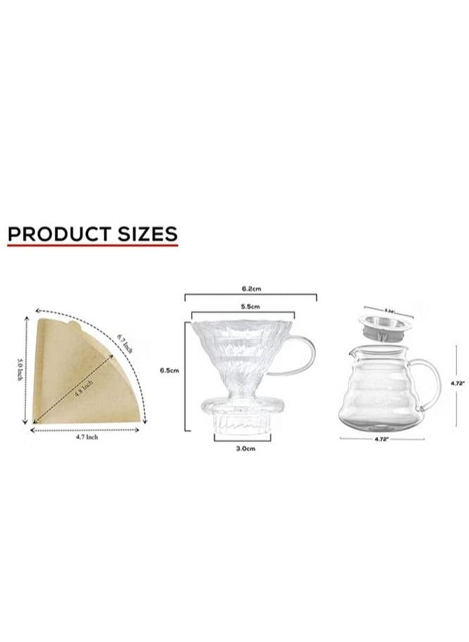 Professional Drip 3 in 1 Tools Set Compatible Replacement Part Coffee Filter Suitable For V60