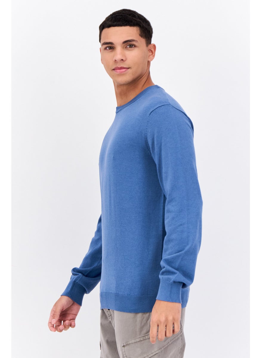 French Connection Men Crew Neck Knitted Sweater, Blue  - Image 2