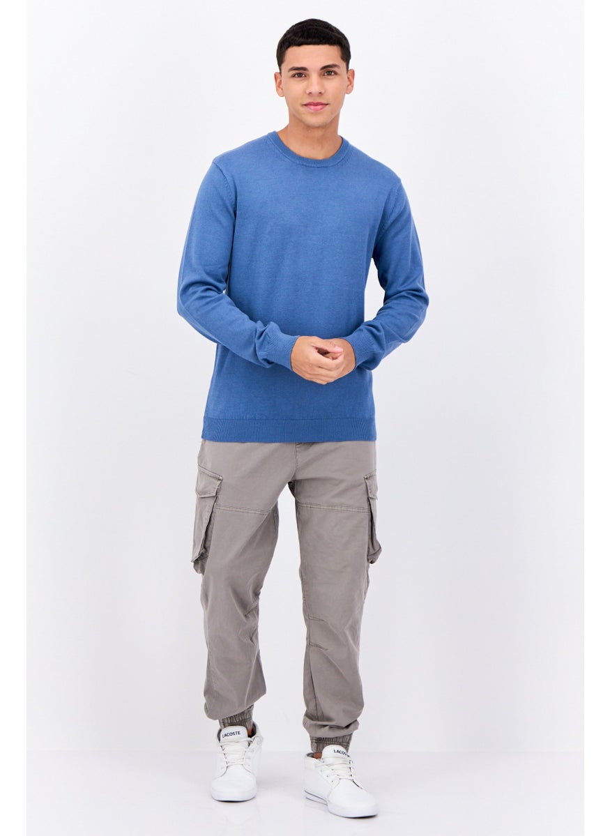 French Connection Men Crew Neck Knitted Sweater, Blue  - Image 4