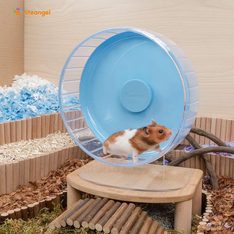 Niteangel Super-Silent Hamster Exercise Wheels: - Quiet Spinner Hamster Running Wheels with Adjustable Stand for Hamsters Gerbils Mice Or Other Small Animals (M, Light Blue) - Image 3