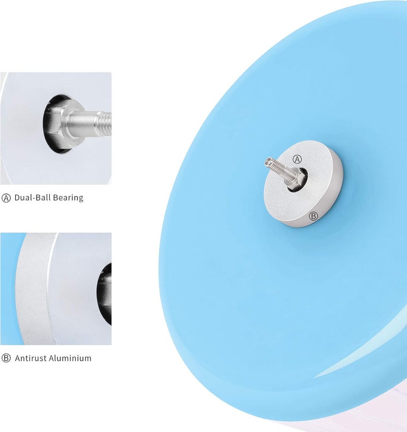 Niteangel Super-Silent Hamster Exercise Wheels: - Quiet Spinner Hamster Running Wheels with Adjustable Stand for Hamsters Gerbils Mice Or Other Small Animals (M, Light Blue) - Image 5
