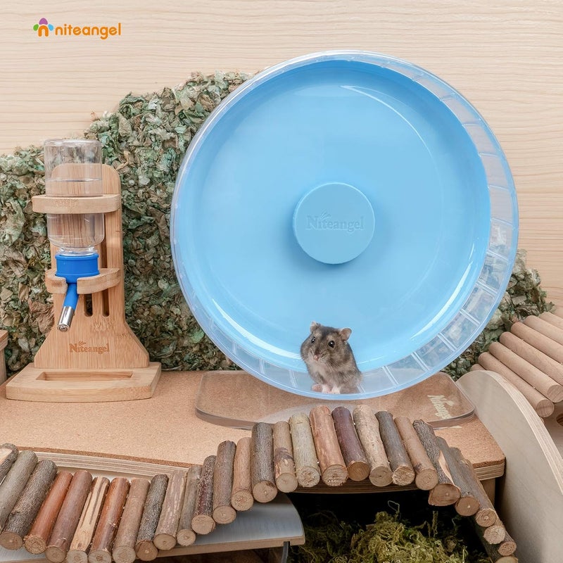 Niteangel Super-Silent Hamster Exercise Wheels: - Quiet Spinner Hamster Running Wheels with Adjustable Stand for Hamsters Gerbils Mice Or Other Small Animals (M, Light Blue) - Image 4