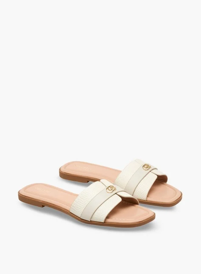Celeste IVORY Women Slip-On Flat Sandals for Women | Best Price UAE