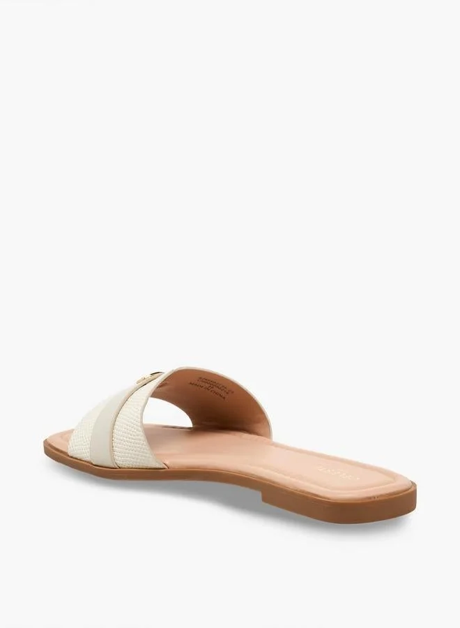 Celeste IVORY Women Slip-On Flat Sandals for Women | Best Price UAE