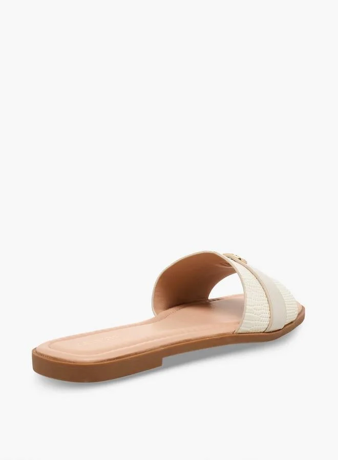 Celeste IVORY Women Slip-On Flat Sandals for Women | Best Price UAE