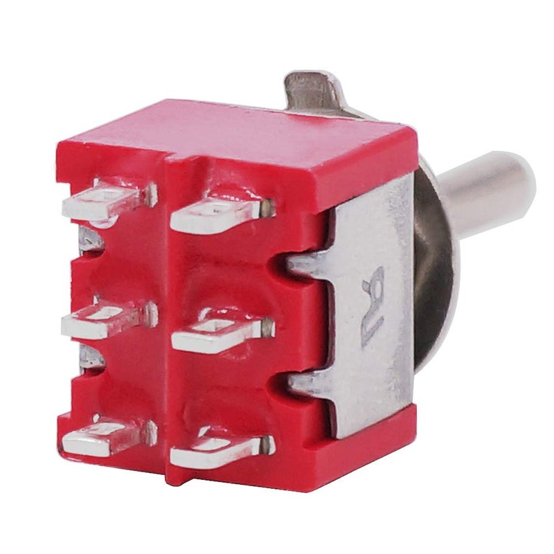 Twidec /6Pcs Mini Momentary Toggle Switch DPDT 3 Position 6 Pins (0N)-Off-(ON) Miniature Toggle Switch AC 5A/125V 2A/250V Car Boat Switches with Waterproof Cap MTS-223-MZ - Image 2